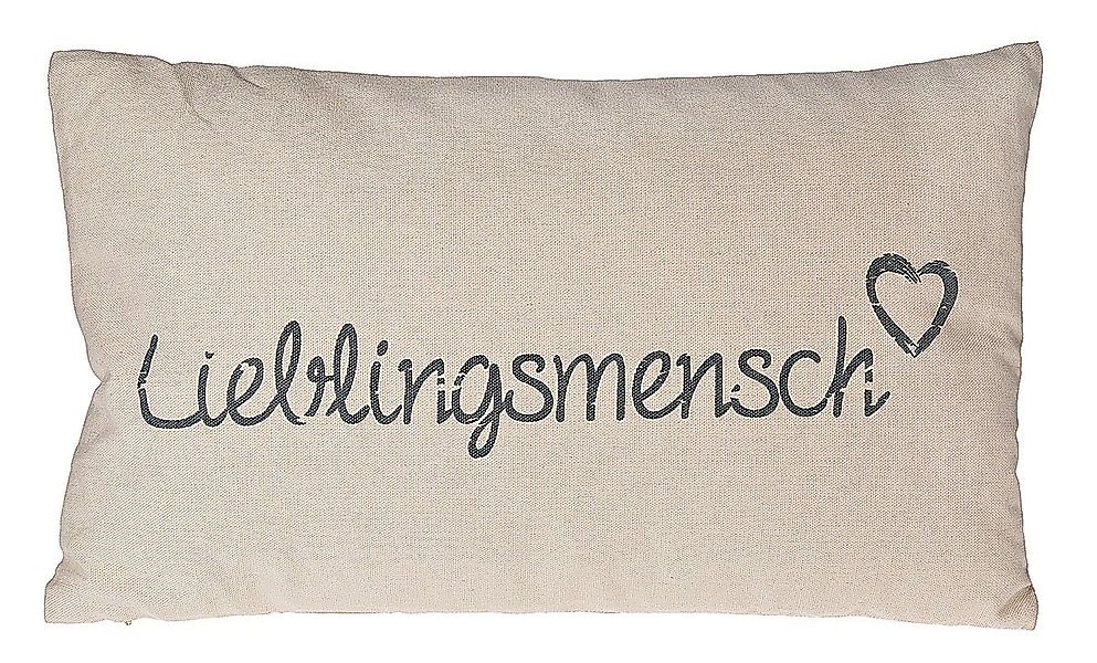 G.Wurm GmbH Dekokissen Zierpolster Lieblingsmensch mit Herz und Zipp, beige günstig online kaufen