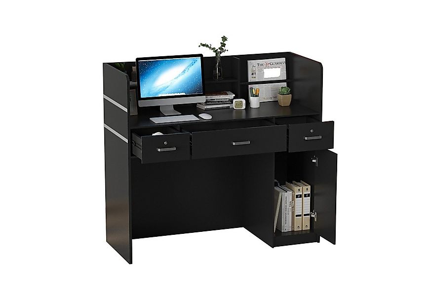 FUFU&GAGA Empfangstheke 3 Schubladen und Ablageflächen 120cm B günstig online kaufen