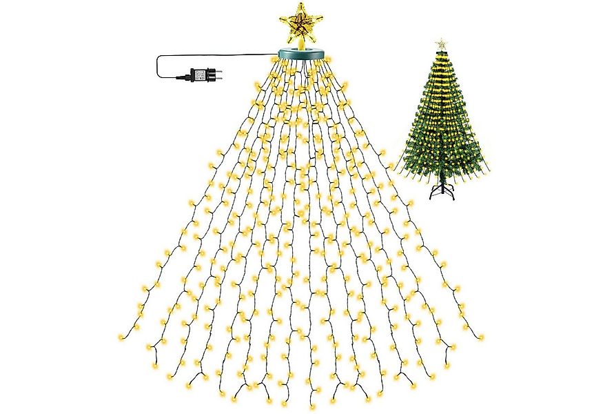 Rosnek LED-Baummantel LED Lichterkette Weihnachtsbaum Wasserfall Beleuchtun günstig online kaufen