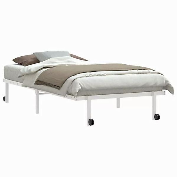 vidaXL Bett Bettgestell ohne Matratze Klappbar Weiß 100x190 cm Stahl günstig online kaufen