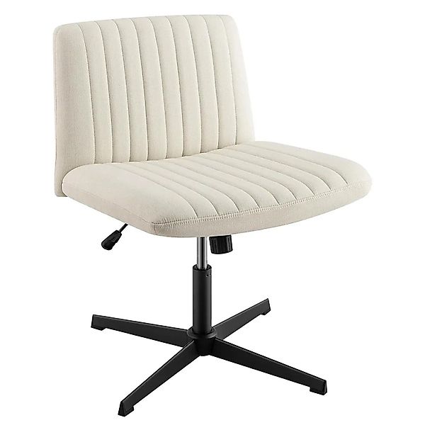 Costway Drehstuhl Ohne Armlehnen Höhenverstellbar Wippfunktion Beige günstig online kaufen