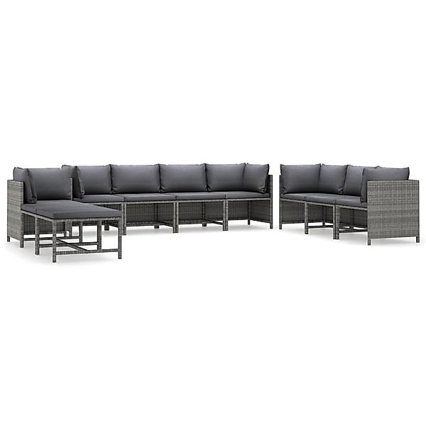 vidaXL Gartenlounge-Set 10-tlg. Garten-Lounge-Set mit Kissen günstig online kaufen