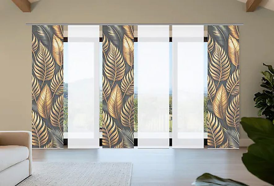 HOME in green Schiebegardine »ZEDRIC« Paneelwagen 6 Stk. tlg. Bambusoptik, günstig online kaufen