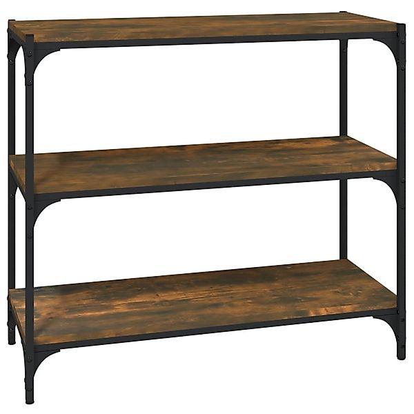 VidaXL Bücherregal Räuchereiche 80x33x70,5 cm Holzwerkstoff und Stahl günstig online kaufen