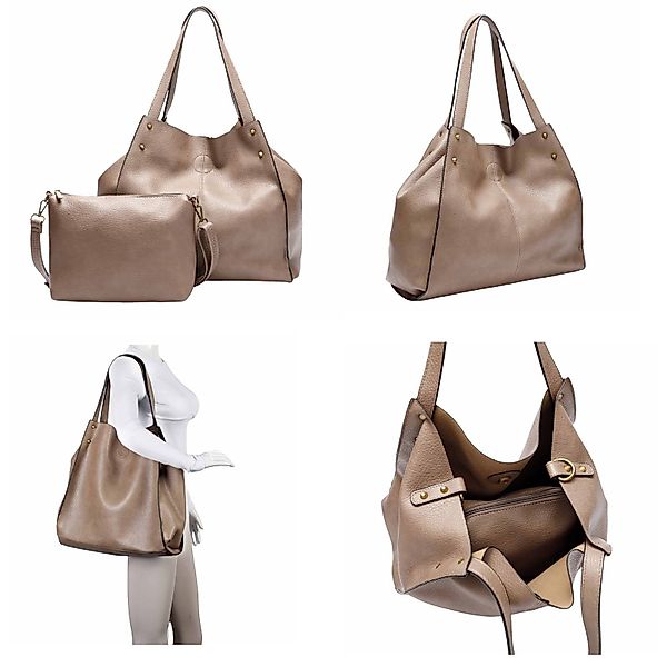 ITALYSHOP24 Schultertasche DAMEN XXL TASCHE SET günstig online kaufen