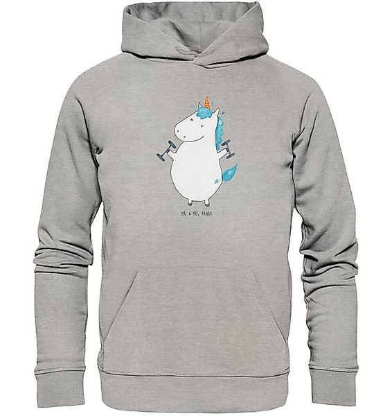 Mr. & Mrs. Panda Hoodie Einhorn Fitness Größe XL - Heather Grey - Geschenk, günstig online kaufen