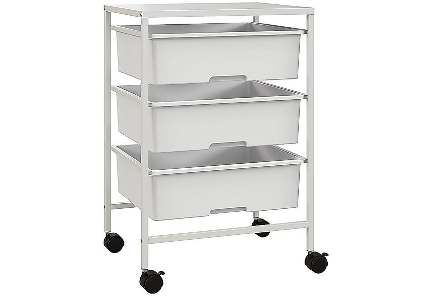 HOMCOM Servierwagen mit 3 Etagen, Griffe, (Rollwagen, 1 St., Aufbewahrungsw günstig online kaufen