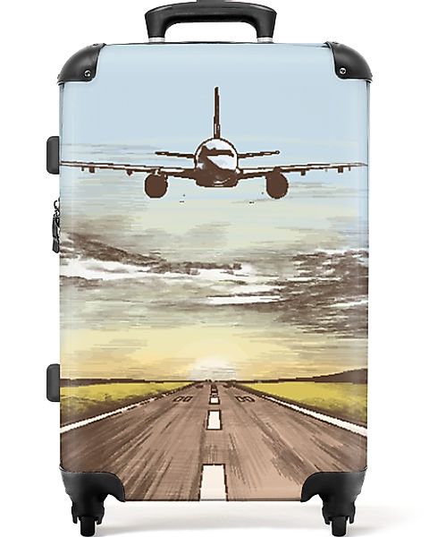 NoBoringSuitcases.com© Hartschalen-Trolley Flugzeug - Flughafen - günstig online kaufen