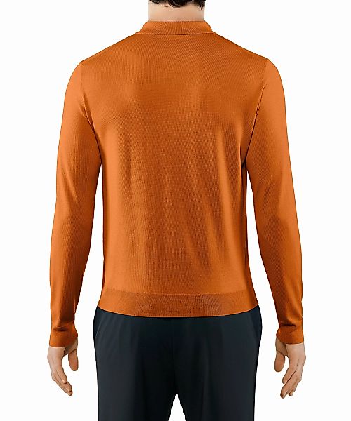 FALKE Herren Langarmshirt Polo, L, Orange, Uni, Schurwolle, 60044-826104 günstig online kaufen