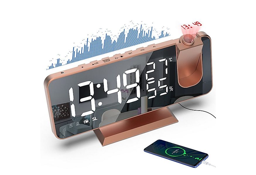 MODFU Projektionswecker Digital Wecker Radiowecker Digitalwecker Projektion günstig online kaufen