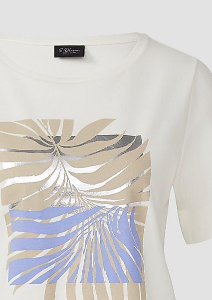 s.Oliver BLACK LABEL Kurzarmshirt T-Shirt aus Interlockjersey mit Frontprin günstig online kaufen