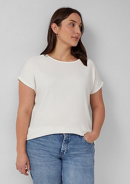 s.Oliver Kurzarmshirt T-Shirt Strukturiertes T-Shirt im Relaxed Fit mit U-B günstig online kaufen