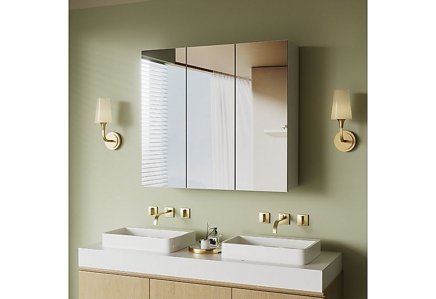 oyajia Spiegelschrank Badezimmerschrank Aufbewahrungsschrank Schminkspiegel günstig online kaufen