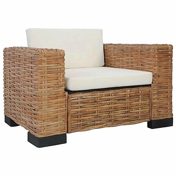 vidaXL 2-Tlg Sofagarnitur mit Auflagen Natur Rattan Modell 6 günstig online kaufen