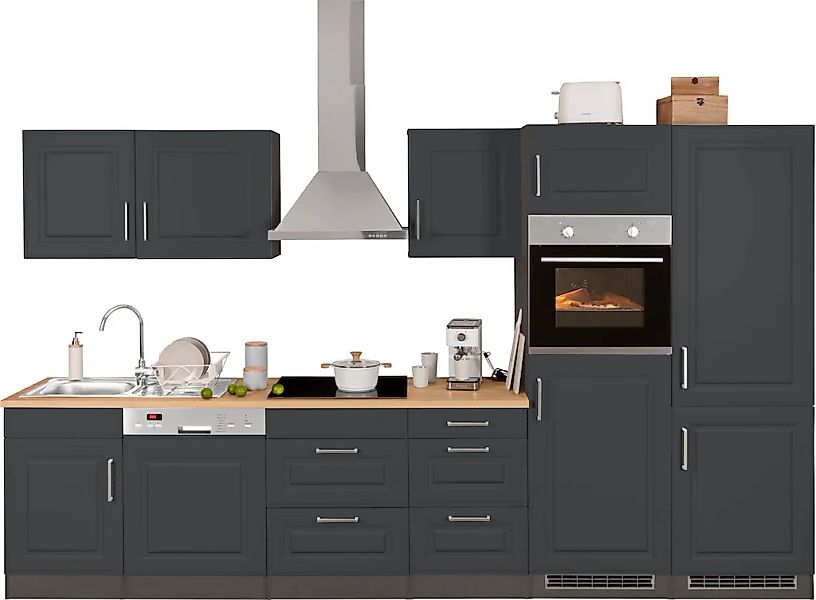HELD MÖBEL Küchenzeile "Stockholm", Breite 340 cm, mit hochwertigen MDF Fro günstig online kaufen