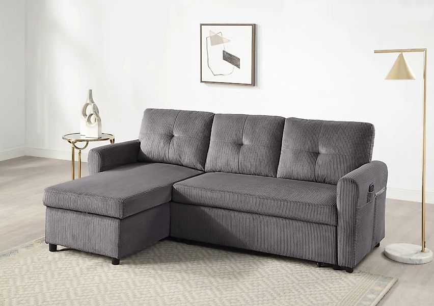 ATLANTIC home collection Schlafsofa "Gustavo L-Form, B: 199 cm" mit Bettfun günstig online kaufen