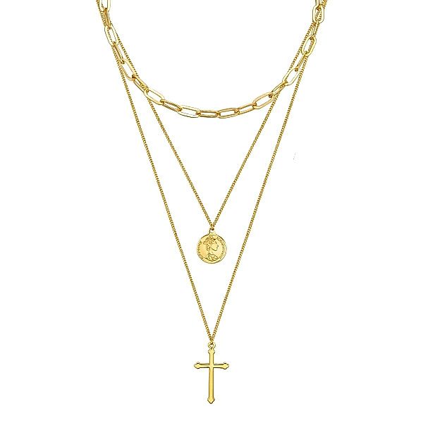Lulu & Jane Collier Kreuz/Münze gelbgold, günstig online kaufen