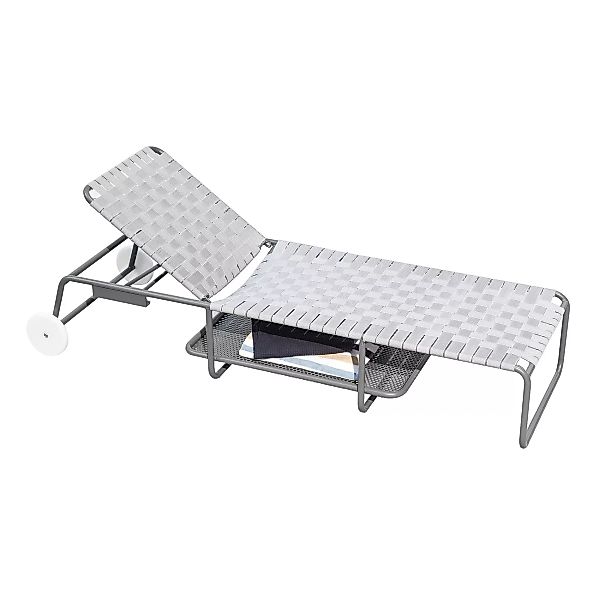 Gervasoni - Inout 883 Sonnenliege - grau/grau/Sitzfläche aus elastischen Gu günstig online kaufen