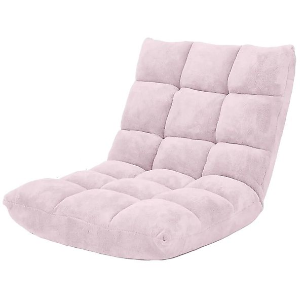 Costway Bodenstuhl mit Rückenlehne Faltbar Thaikissen Hellrosa günstig online kaufen