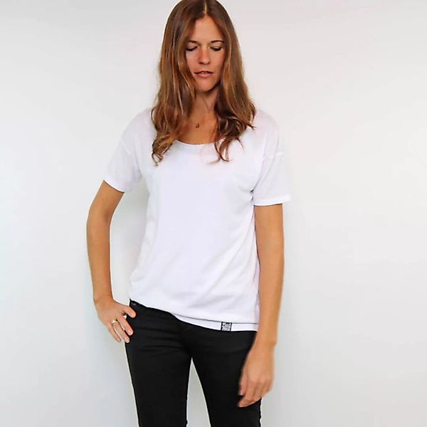 Oversize Shirt Weiß Aus Tencel®-Mix günstig online kaufen