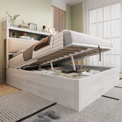 Flieks Holzbett, Hydraulisches Stauraumbett Metallbett Doppelbett günstig online kaufen