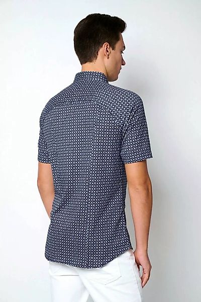 Desoto Short Sleeve Jersey Hemd Druck Navy  - Größe S günstig online kaufen