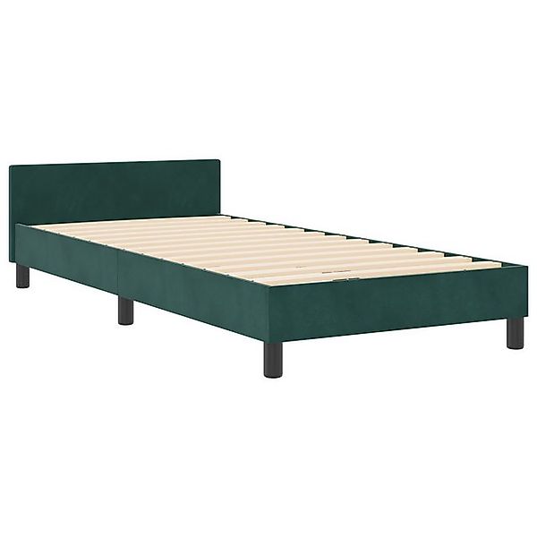 vidaXL Bett Bettgestell Dunkelgrün 90x200 cm Samt (1-tlg) günstig online kaufen