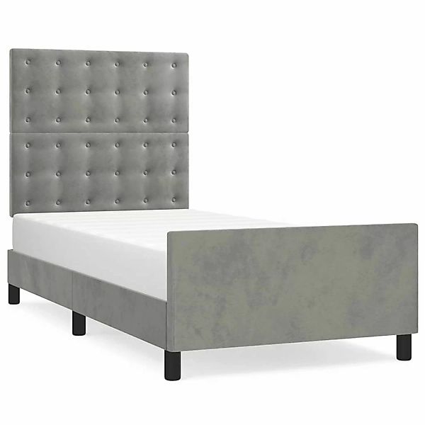 vidaXL Bettgestell mit Kopfteil Hellgrau 80x200 cm Samt Modell 71393386 günstig online kaufen