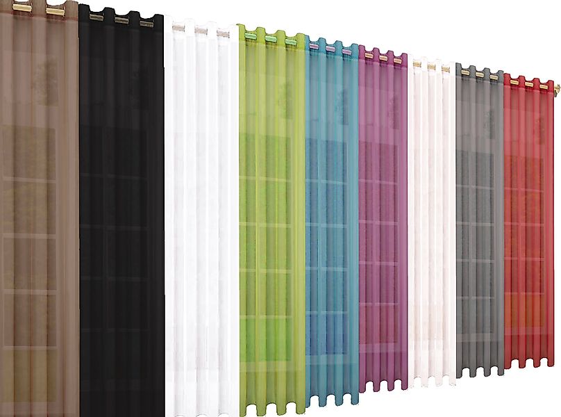 Gardinenbox Gardine (2 St), Ösen, transparent, günstig online kaufen