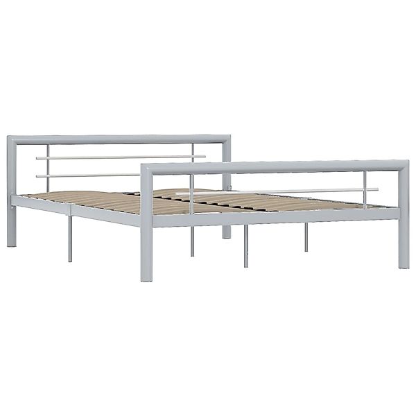 Bettgestell Grau Und Weiß Metall 160 Ã 200 Cm günstig online kaufen