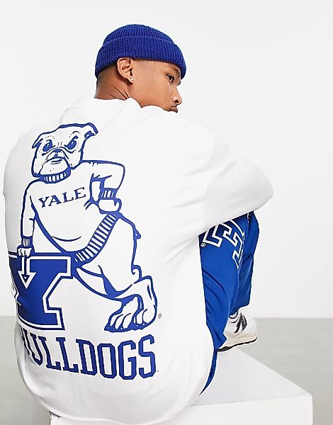 ASOS DESIGN – Weißes Oversize-Sweatshirt mit Yale-University-Print, Kombite günstig online kaufen