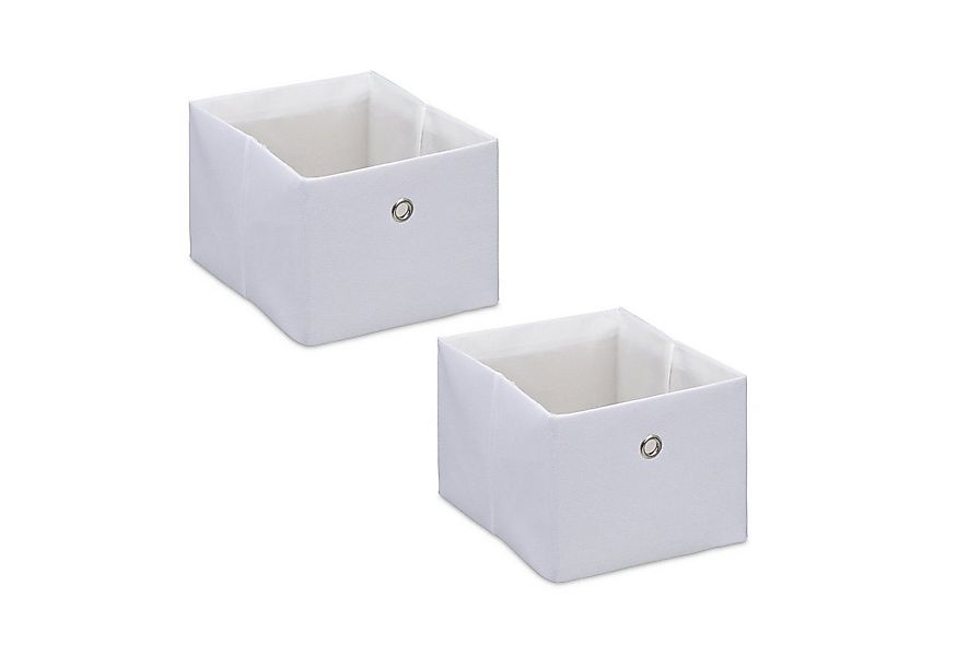 relaxdays Aufbewahrungsbox im 2er Set, weiß günstig online kaufen