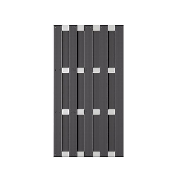 T&J WPC-Bretterzaun Eldena 90 cm x 180 cm Grau günstig online kaufen