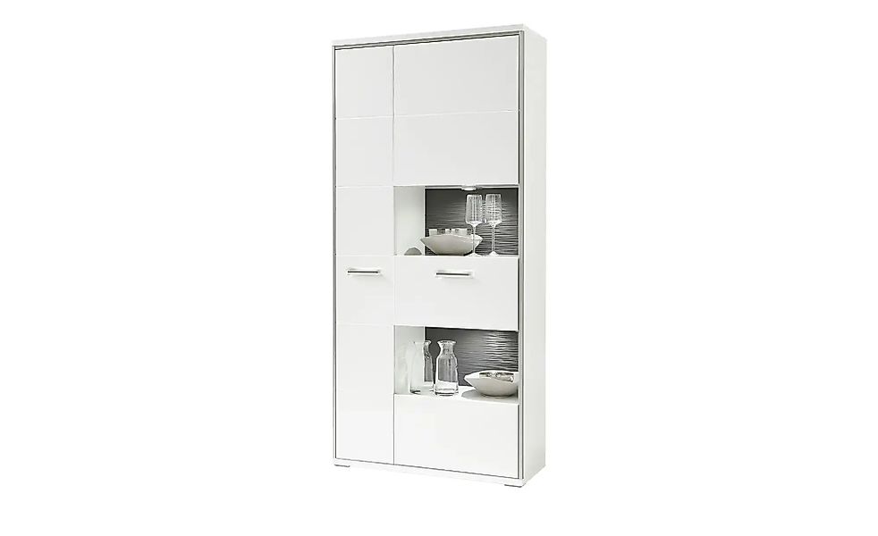uno Wohnwand   Setto ¦ weiß ¦ Maße (cm): B: 342 H: 201 T: 51.0 Kommoden & S günstig online kaufen