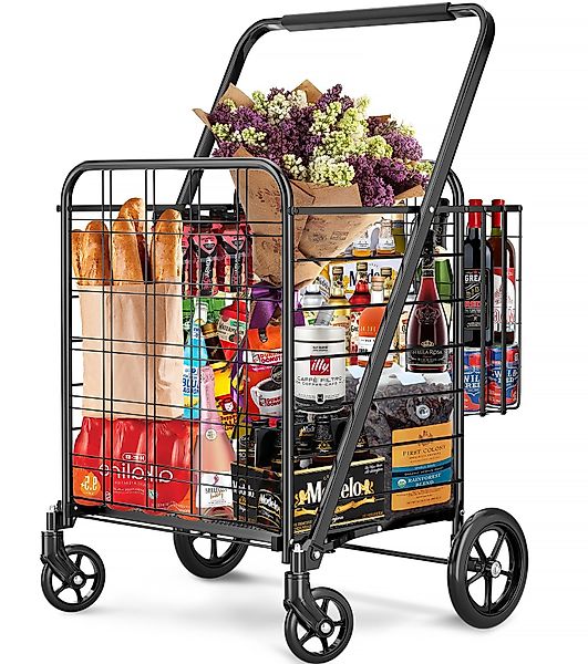 POPOLIC Einkaufstrolley Jumbo-Einkaufswagen mit 201 kg günstig online kaufen