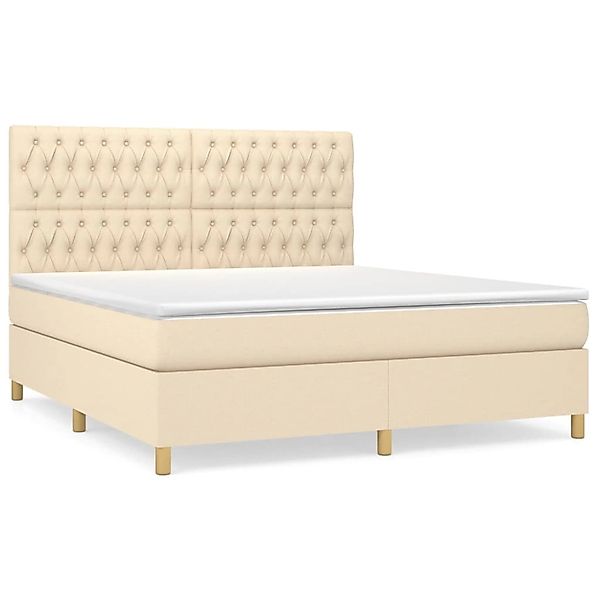 vidaXL Boxspringbett mit Matratze Creme 180x200 cm Stoff1347708 günstig online kaufen