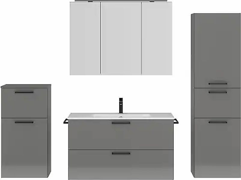 nobilia® Badmöbel-Set »Tolvina« vormontiert, mit Soft-Close, 4 Stk. tlg. günstig online kaufen