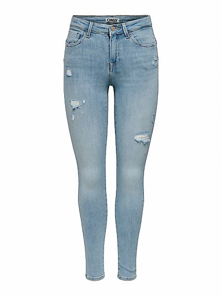 ONLY Skinny-fit-Jeans "ONLPOWER MID DEST SKINNY DNM" mit Destroyed Details günstig online kaufen