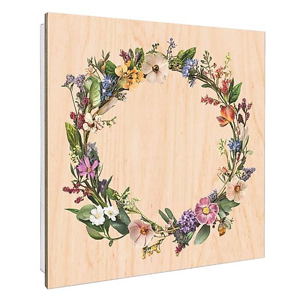 Banjado Großer Schlüsselbox Holz 30x30cm Weiß Scharnier Rechts 50 Haken Sch günstig online kaufen