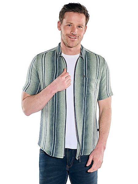 Engbers Kurzarmhemd Herren Kurzarm-Overshirt in Strickoptik, Gruen günstig online kaufen
