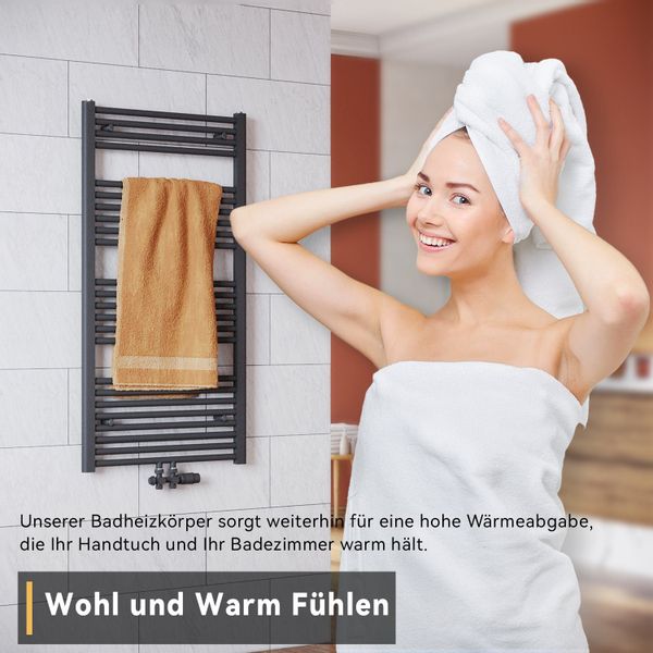 SONNI Badschnellheizer Badheizkörper Anthrazit Mittelanschluss Vertikal günstig online kaufen