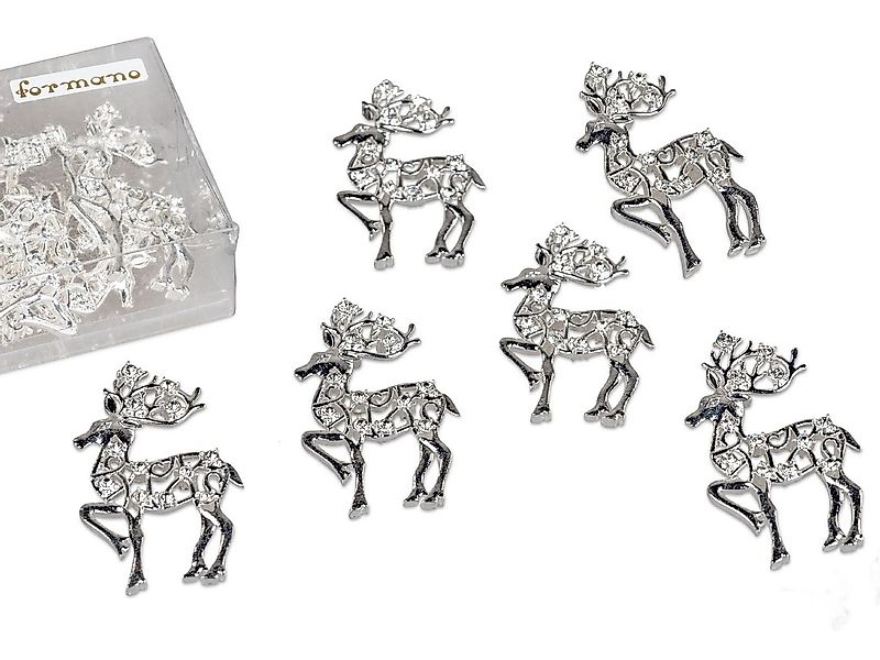 formano Streudeko Winterzeit, mit kleinen Kristallstein, Silber, Motiv: Hir günstig online kaufen