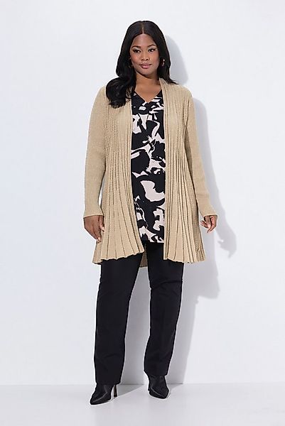 Ulla Popken Strickjacke Strickjacke Metallic-Effekt Schalkragen Langarm günstig online kaufen