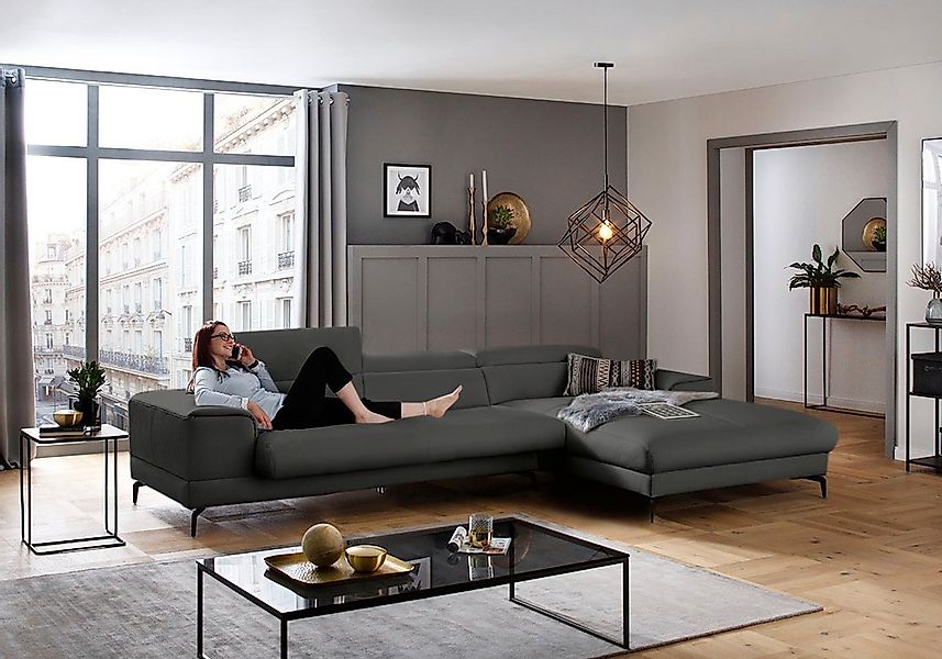 W.SCHILLIG Ecksofa "piedroo, Designsofa mit tollem Sitzkomfort, bequem, L-F günstig online kaufen