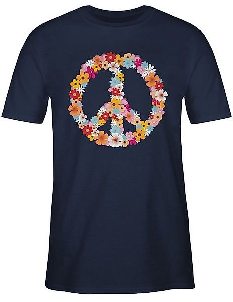 Shirtracer T-Shirt Peace Flower Power Hippie Peace Zeichen I Friedenszeiche günstig online kaufen