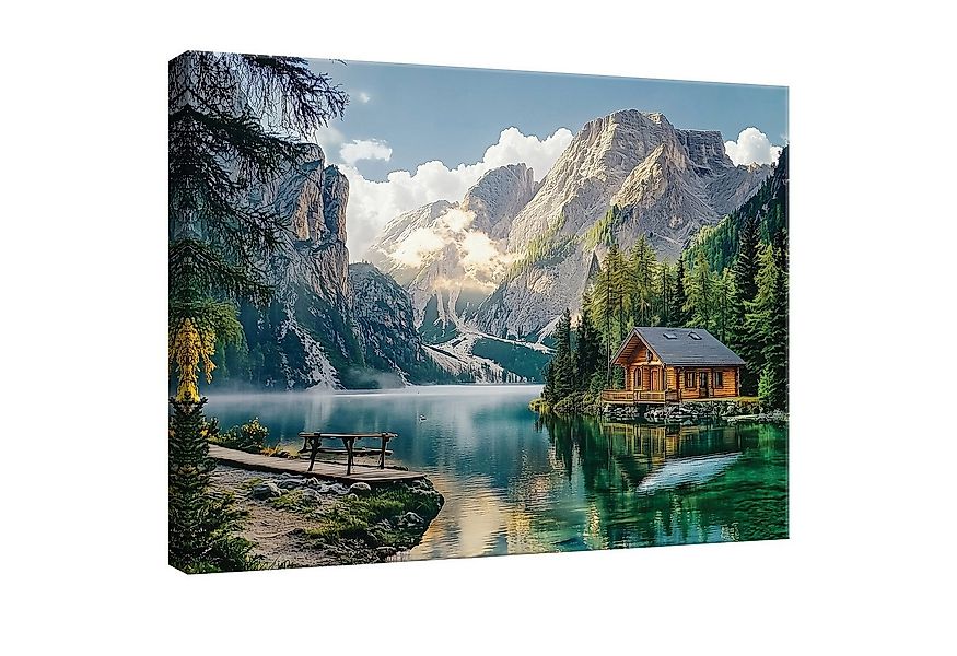 Wallarena Leinwandbild Berge Wald Natur Landschaft Wandbilder XXL Wand Deko günstig online kaufen
