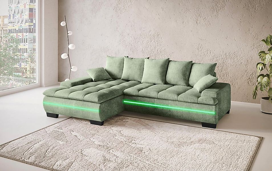 Mr. Couch Ecksofa "Haiti II, L-Form", RGB-LED Beleuchtung, Kaltschaum, wahl günstig online kaufen