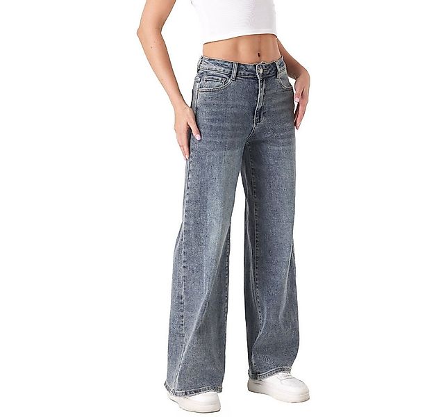 Ital-Design Weite Jeans Weite Jeans im klassischen Denim-Design für Damen ( günstig online kaufen