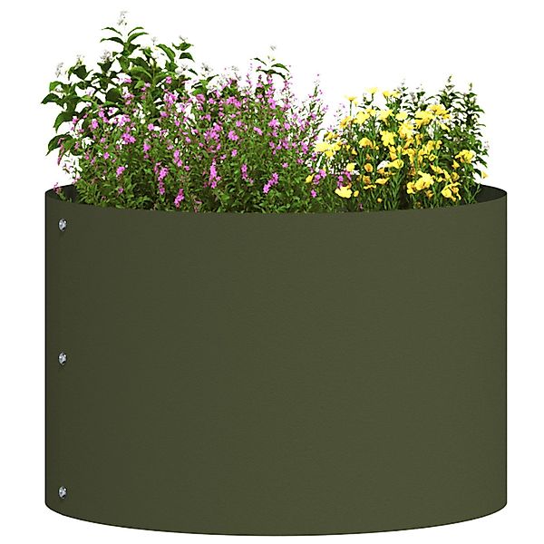vidaXL Blumentopf Olivgrüner Metalltopf Olivgrün Metall günstig online kaufen