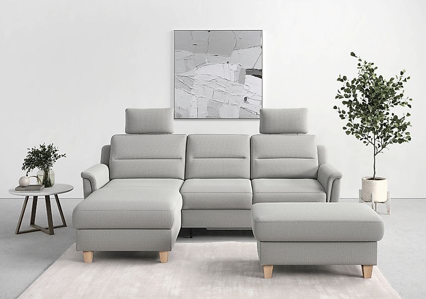 sit&more Ecksofa "Farö L-Form" inklusive Federkern, wahlweise mit Bettfunkt günstig online kaufen